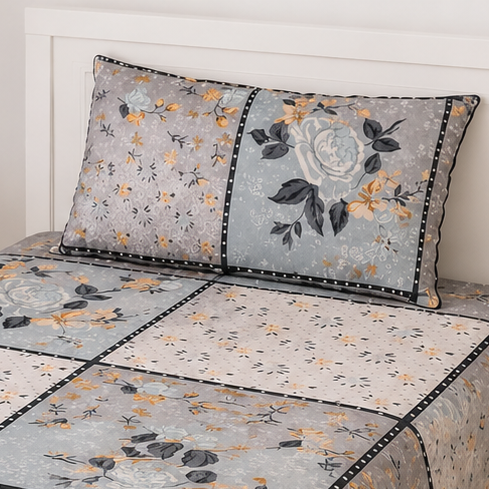 Flora Box Blue Single Bedsheet