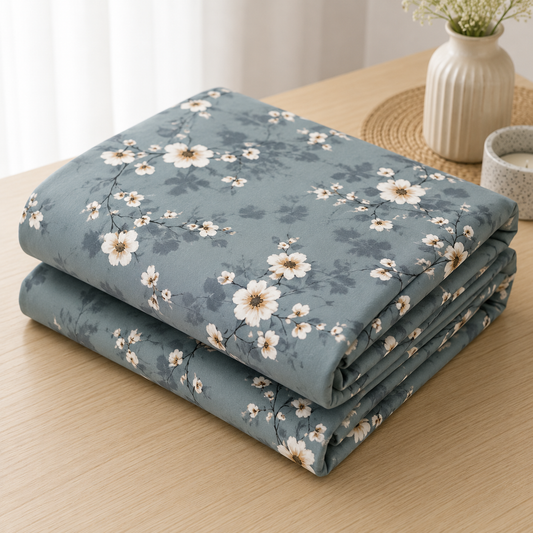 Flora Grey King Size Bedsheet