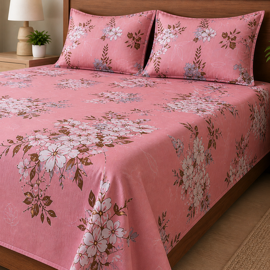 Petal Pink King Size Bedsheet