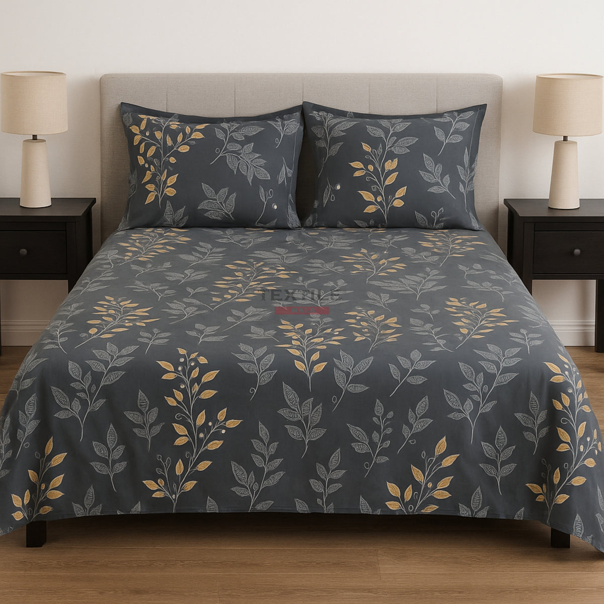 Fitted Grey King Size Bedsheet