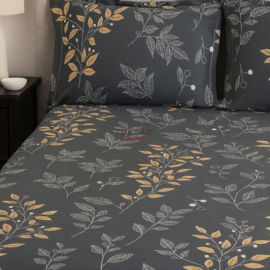 Fitted Grey King Size Bedsheet