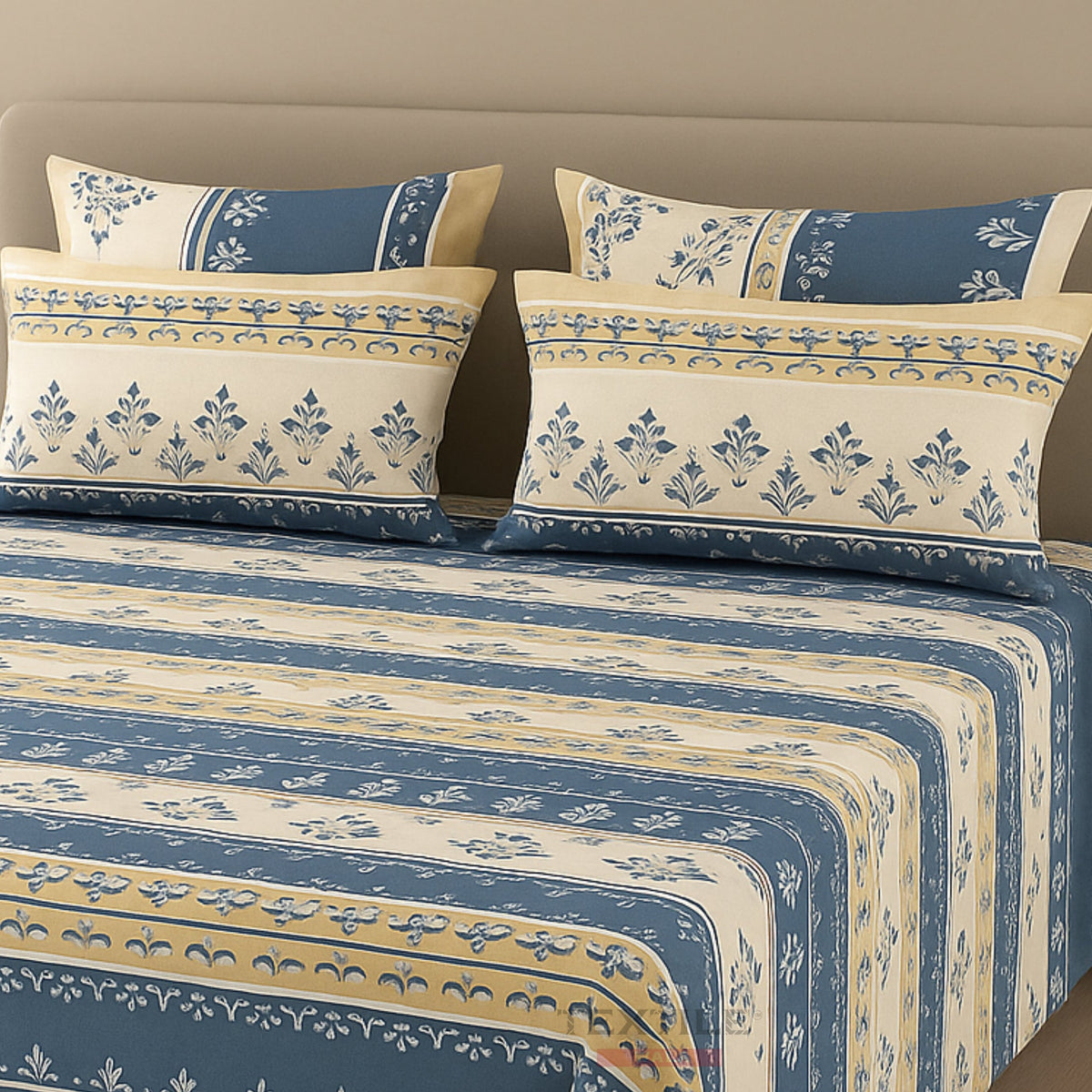 Flora White King Size Bedsheet