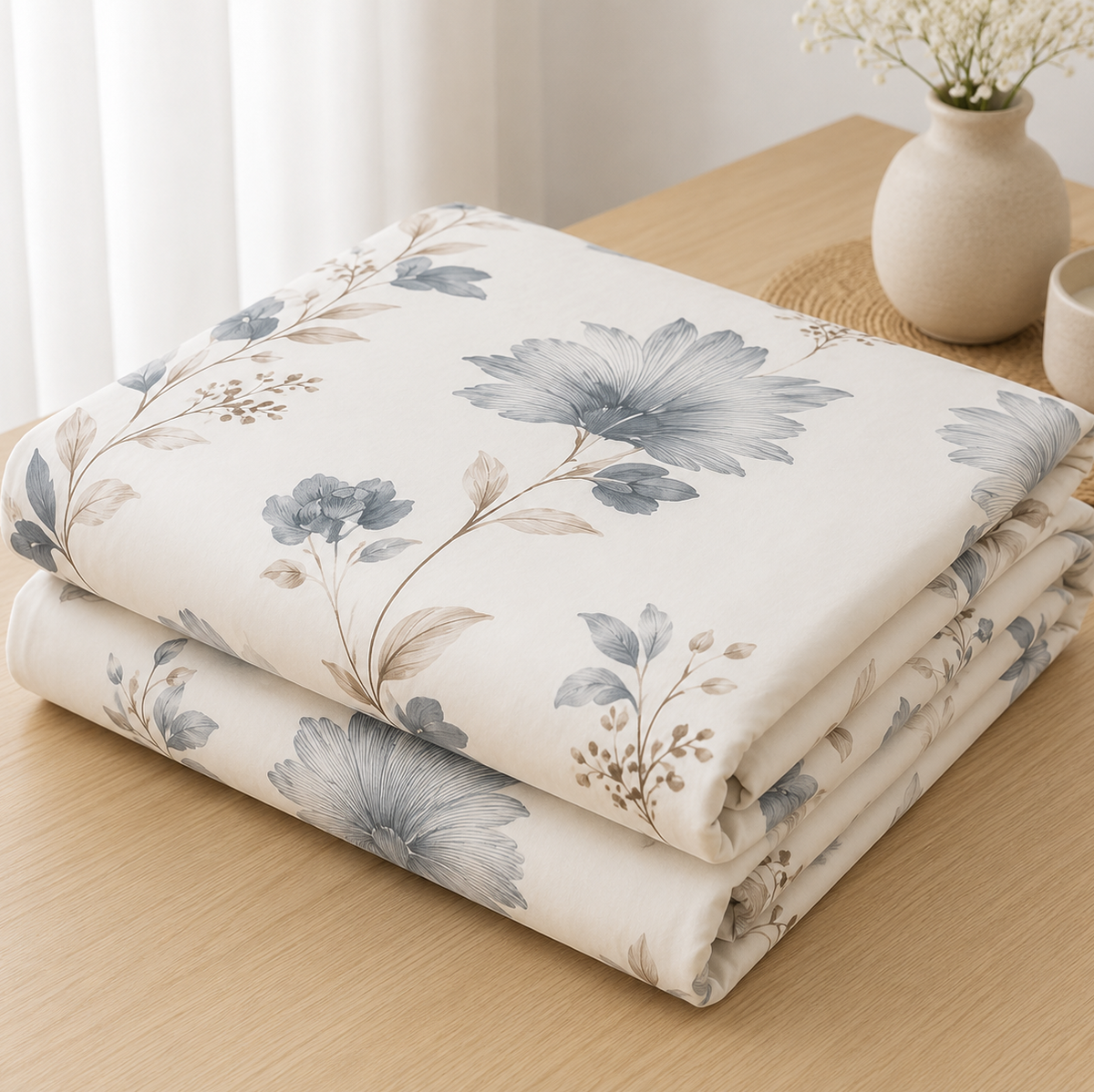 Flora White Flat King Size Bedsheet
