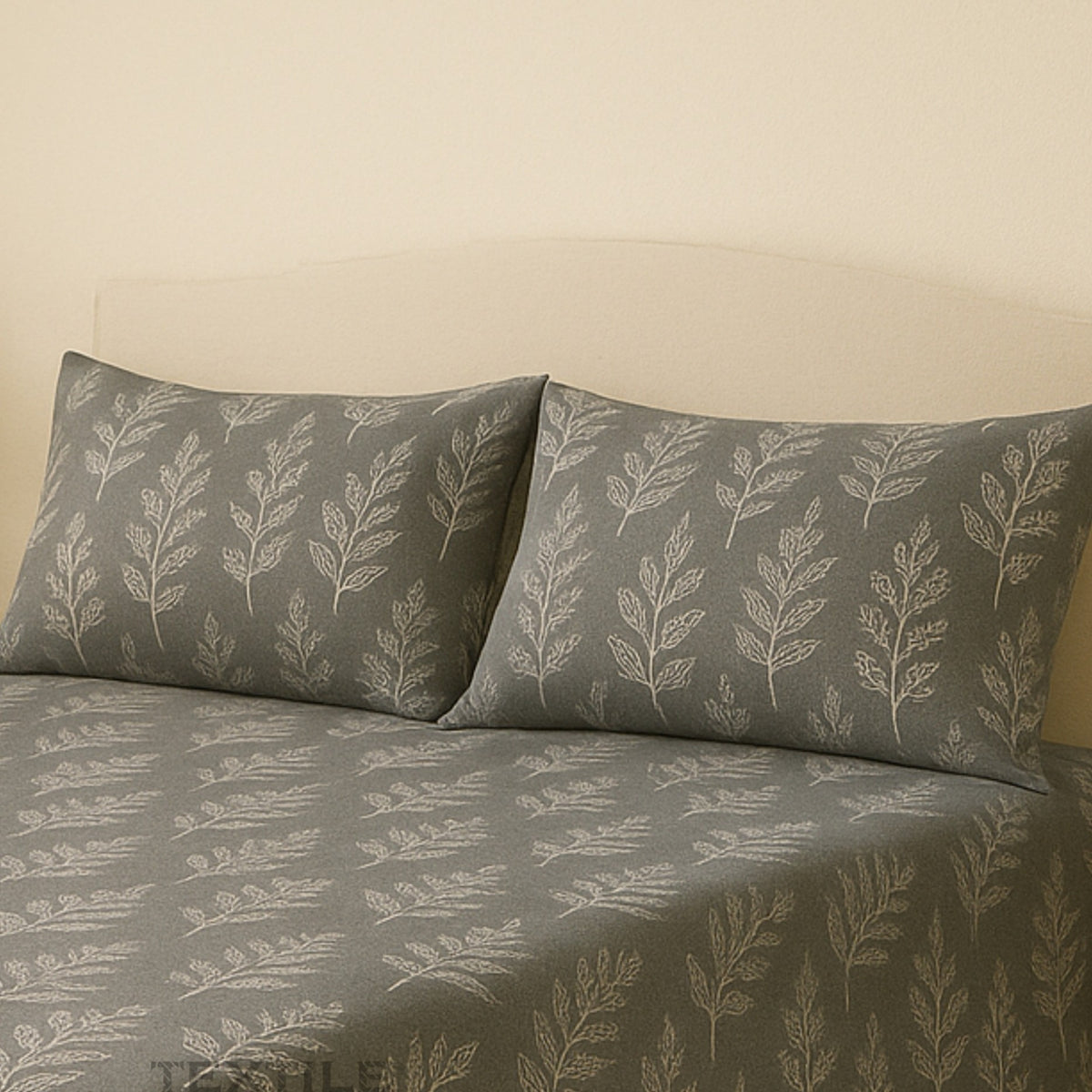 Petal Dark Grey King Size Bedsheet