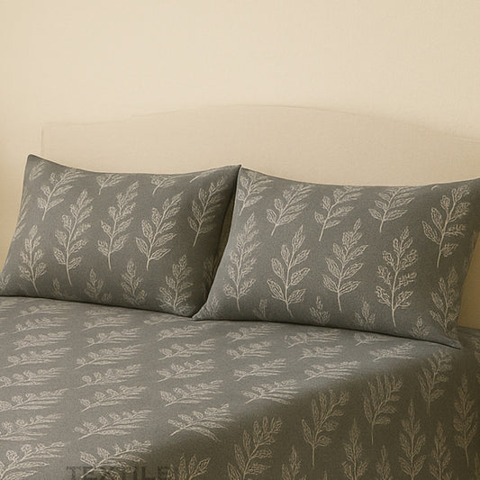 Petal Dark Grey King Size Bedsheet