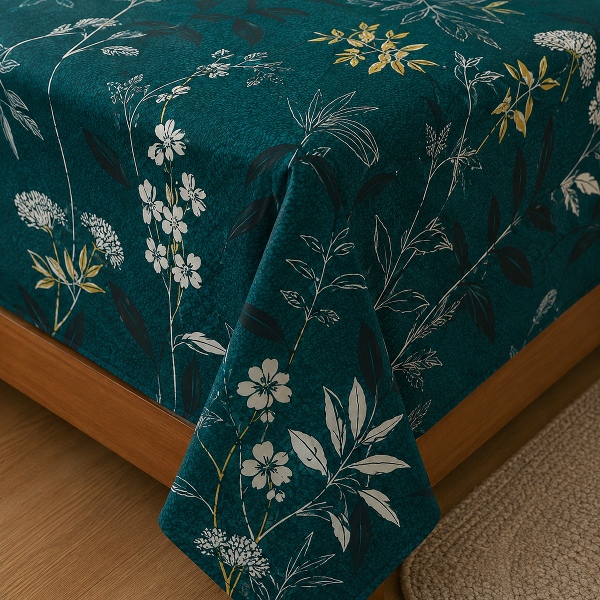 Petal Green King Size Bedsheet