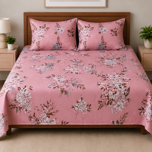 Petal Pink King Size Bedsheet