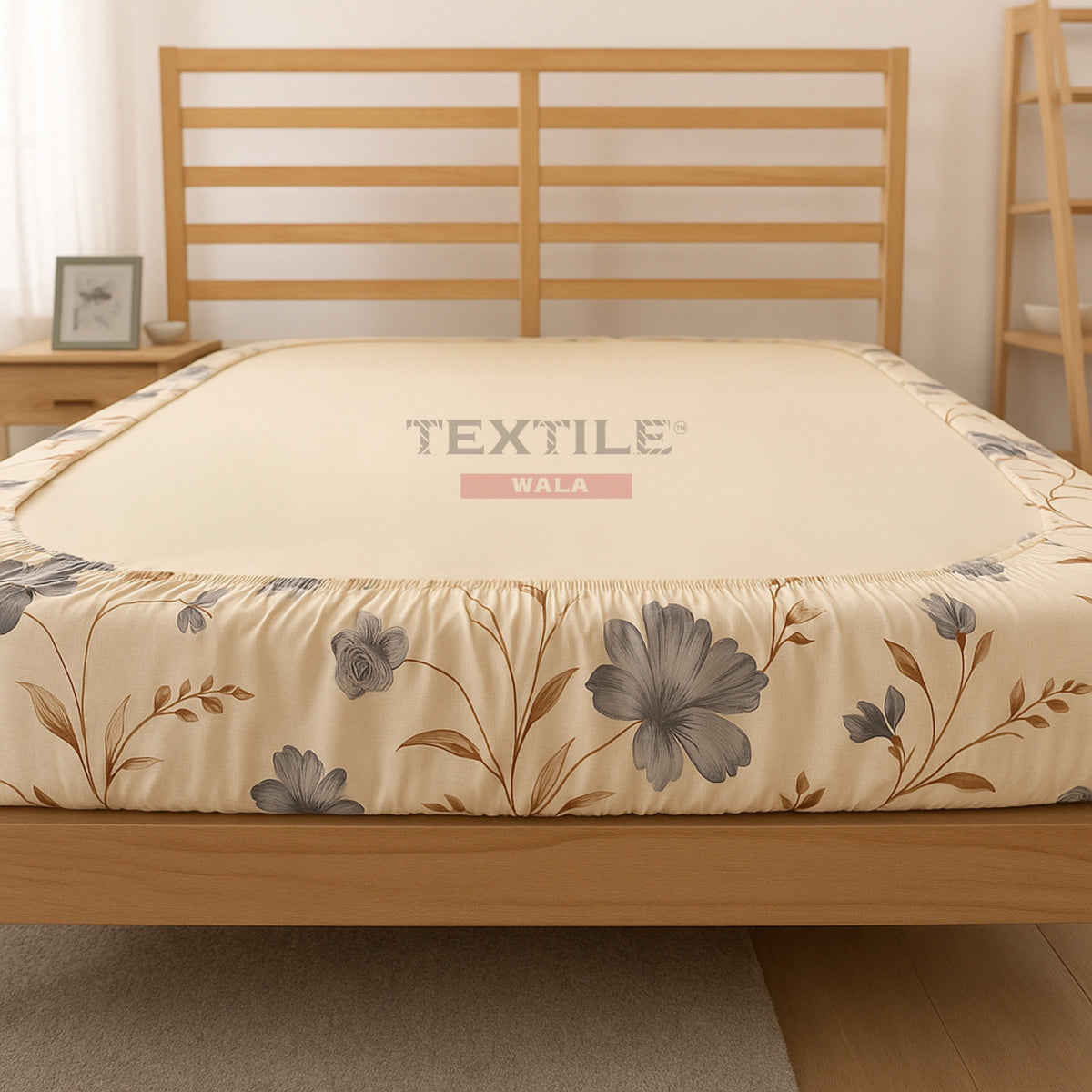 Pleasure Fitted White King Size Bedsheet