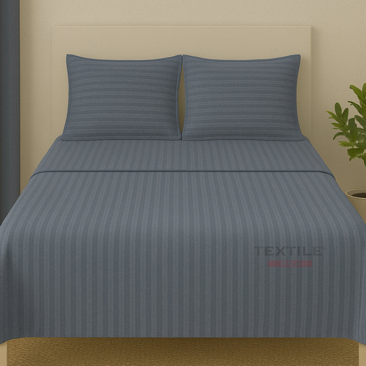 Stripe Grey King Size Bedsheet