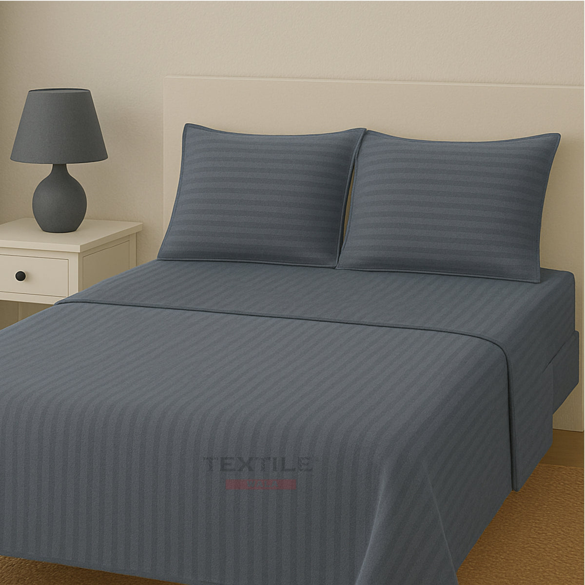 Stripe Grey King Size Bedsheet
