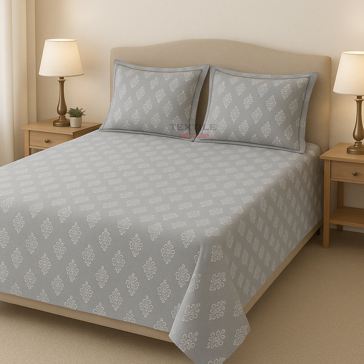 Calvin Grey King Size Bedsheet