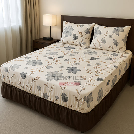 Pleasure Fitted White King Size Bedsheet