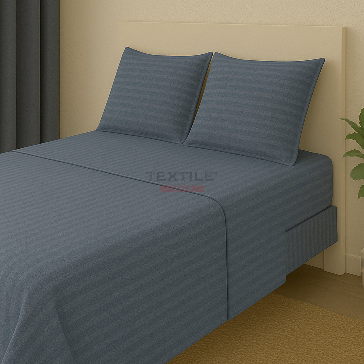 Stripe Grey King Size Bedsheet
